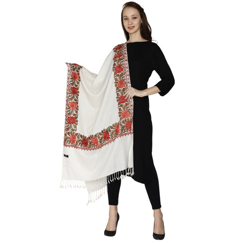 Women's Aari Embroidery Wool Stole